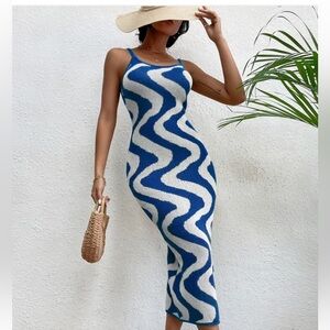 SHEIN Vcay Wave Pattern Sweater Dress​‎